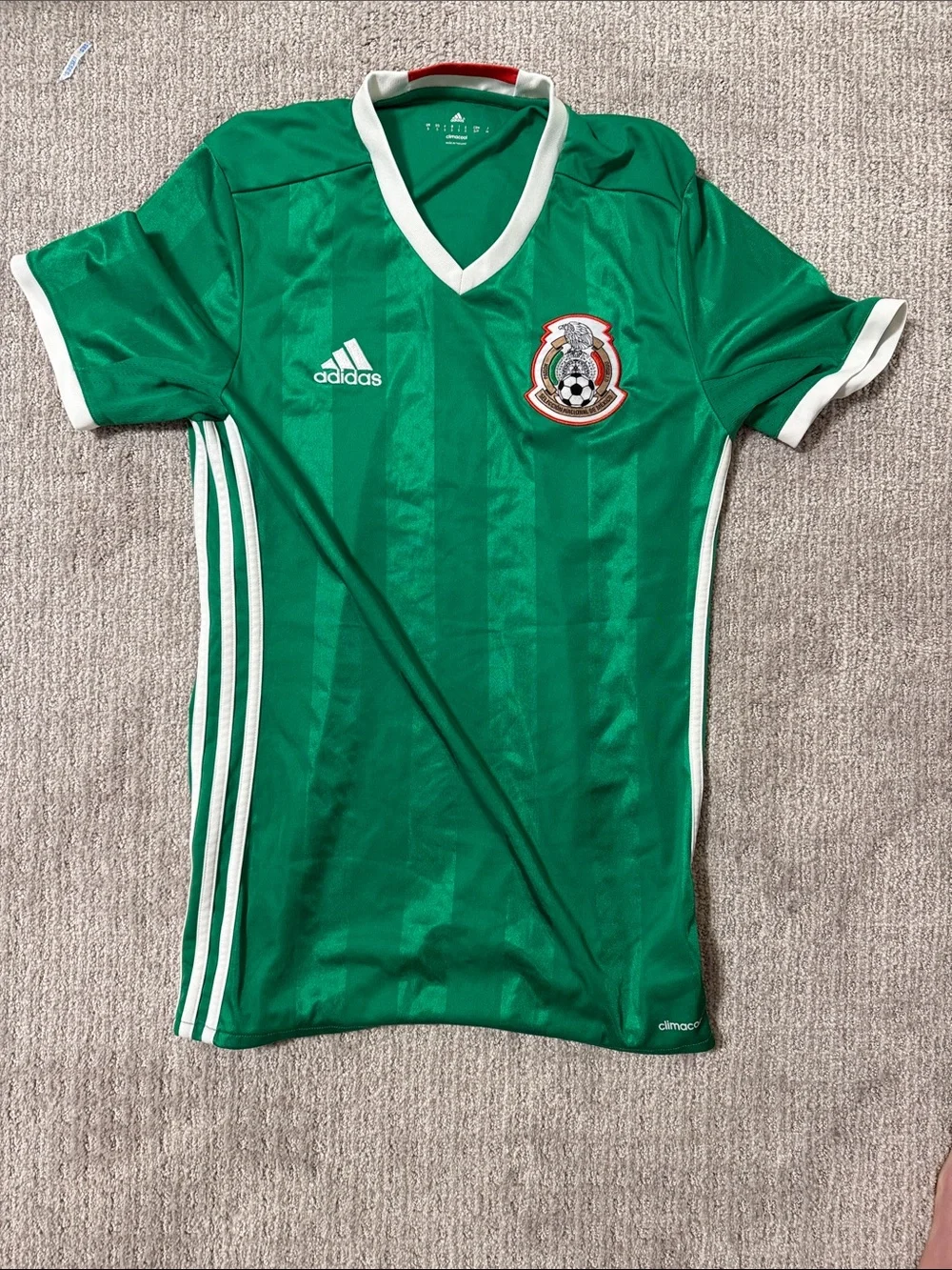 adidas Green Mexico Soccer Jersey with White Trim - men’s small